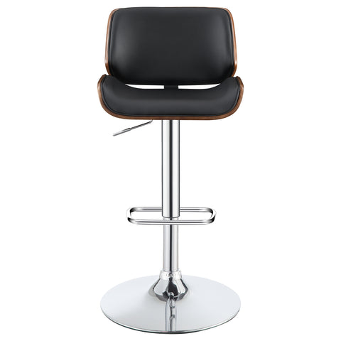 Renaldi Upholstered Adjustable Bar Stool Black and ChromeBlack