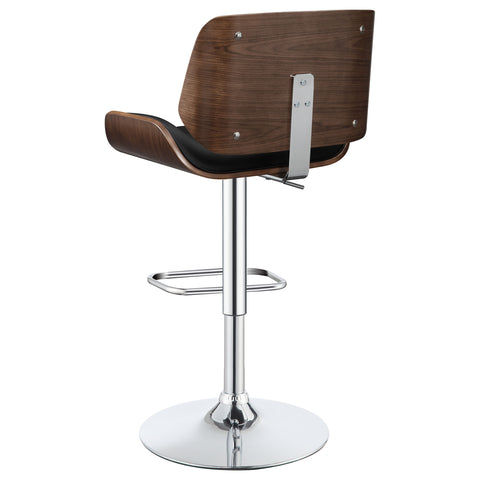 Renaldi Upholstered Adjustable Bar Stool Black and ChromeBlack