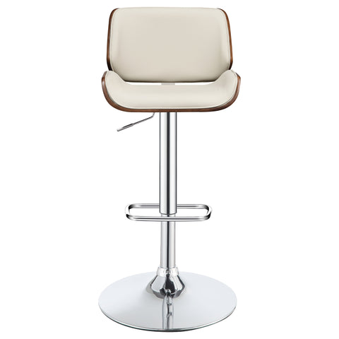 Renaldi Upholstered Adjustable Bar Stool Ecru and ChromeEcru
