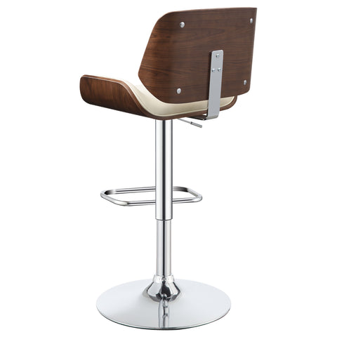 Renaldi Upholstered Adjustable Bar Stool Ecru and ChromeEcru