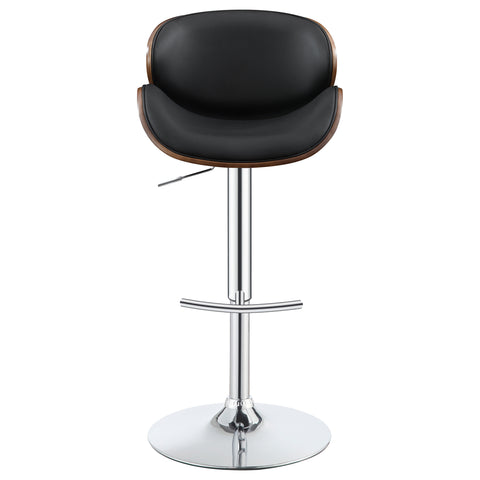 Quincy Adjustable Bar Stool Black and ChromeBlack