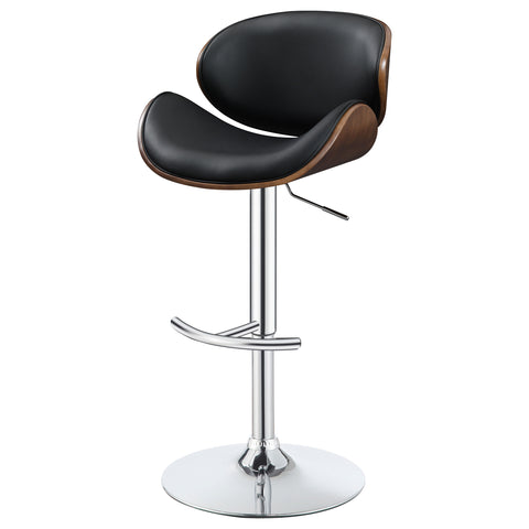Quincy Adjustable Bar Stool Black and ChromeBlack