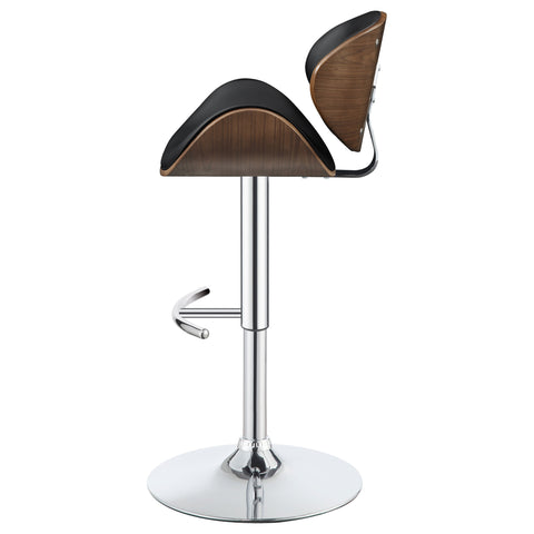 Quincy Adjustable Bar Stool Black and ChromeBlack