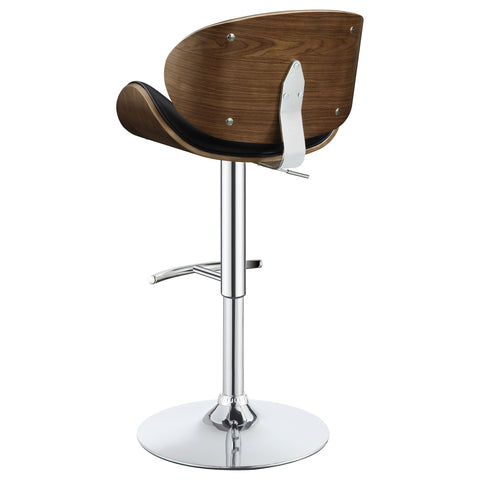 Quincy Adjustable Bar Stool Black and ChromeBlack