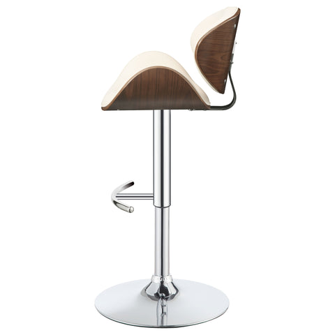 Quincy Adjustable Bar Stool Ecru and ChromeEcru