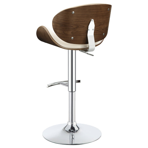 Quincy Adjustable Bar Stool Ecru and ChromeEcru