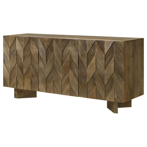 Lydia 3-door Solid Wood Sideboard Buffet Cabinet Mango BrownMango Brown