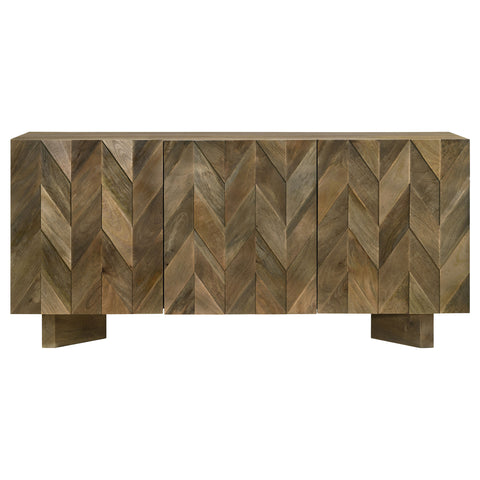 Lydia 3-door Solid Wood Sideboard Buffet Cabinet Mango BrownMango Brown