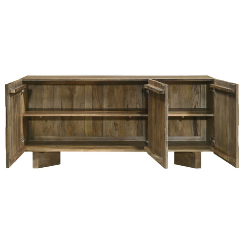 Lydia 3-door Solid Wood Sideboard Buffet Cabinet Mango BrownMango Brown