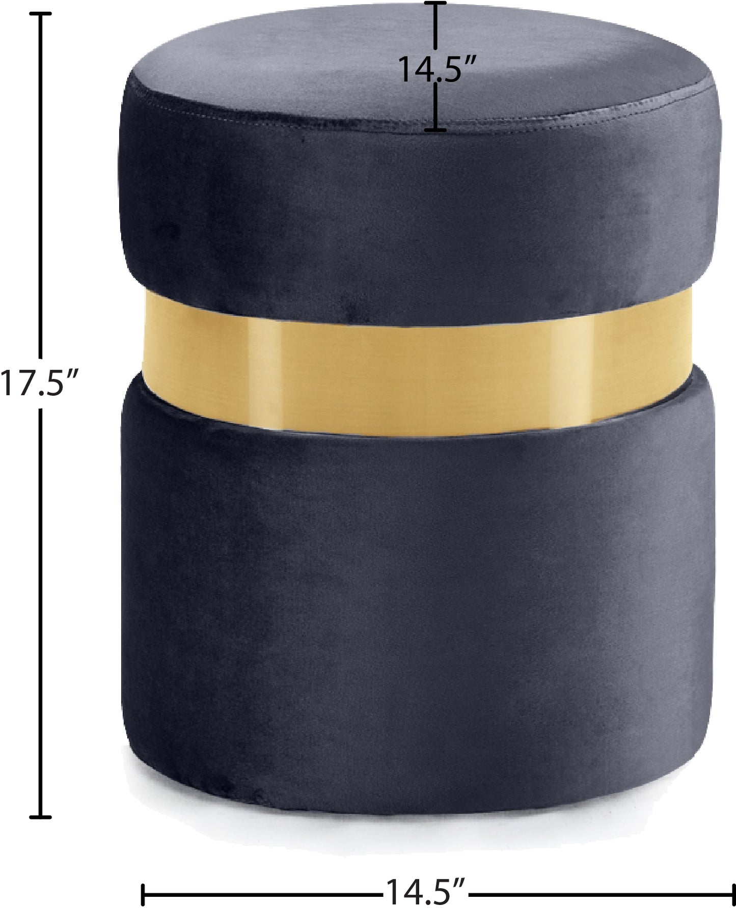 dorian grey velvet ottoman/stool