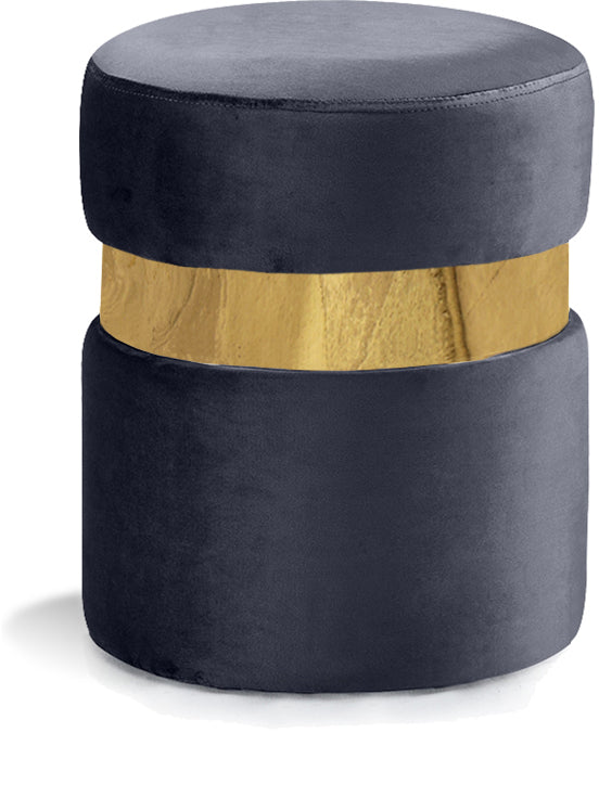 dorian grey velvet ottoman/stool