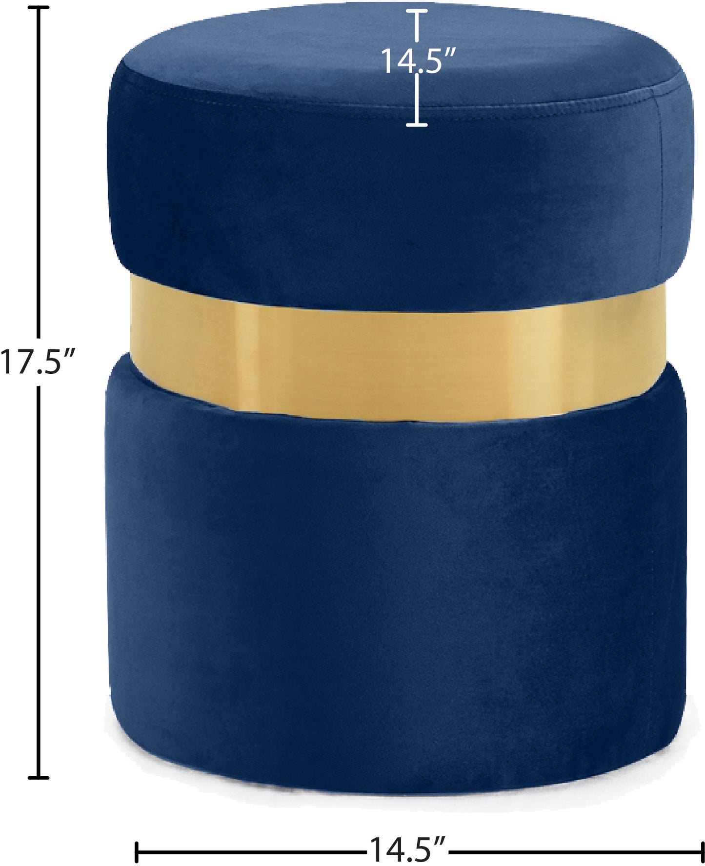 dorian navy velvet ottoman/stool