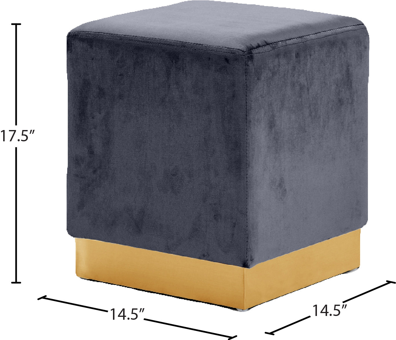 dexter grey velvet ottoman/stool