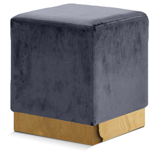 Dexter Grey Velvet Ottoman/Stool