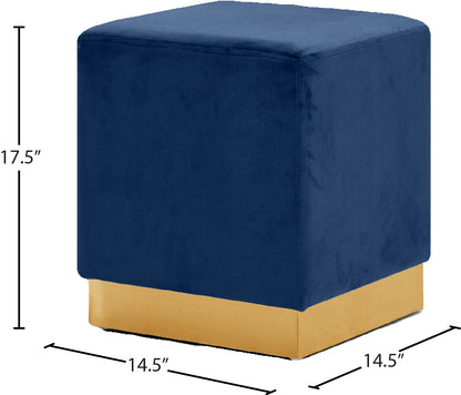 Dexter Navy Velvet Ottoman/Stool