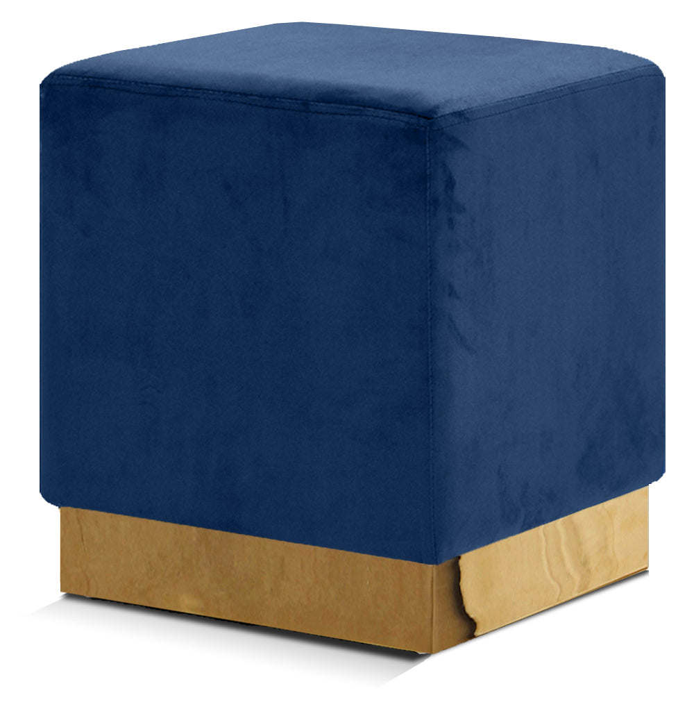 dexter navy velvet ottoman/stool