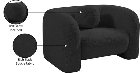 Veda Boucle Fabric Upholstered Chair, 1 Piece