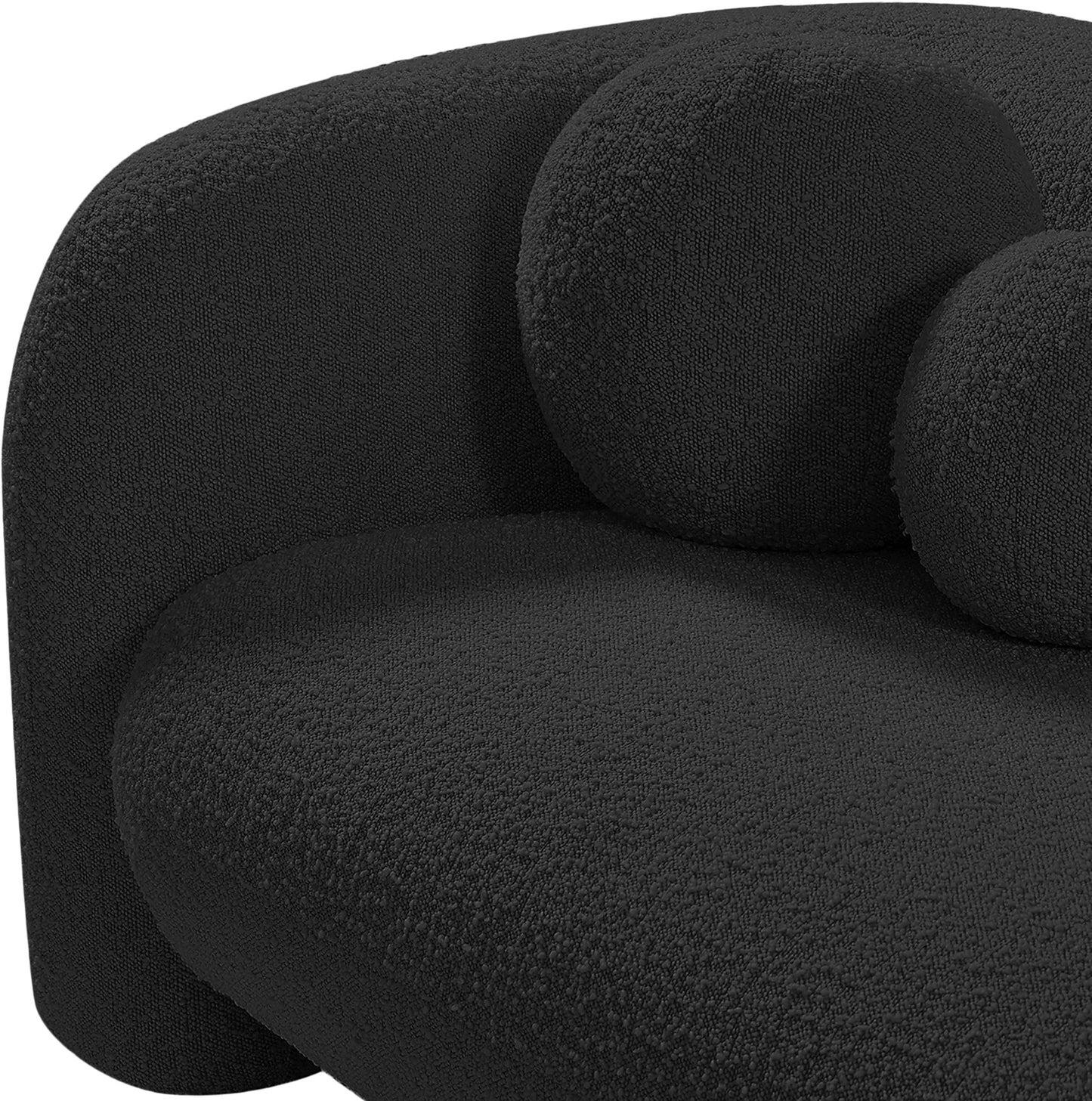 milo black boucle fabric chair c