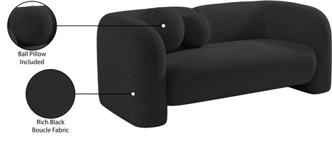 Veda 66" Boucle Fabric Upholstered Loveseat, 1 Piece