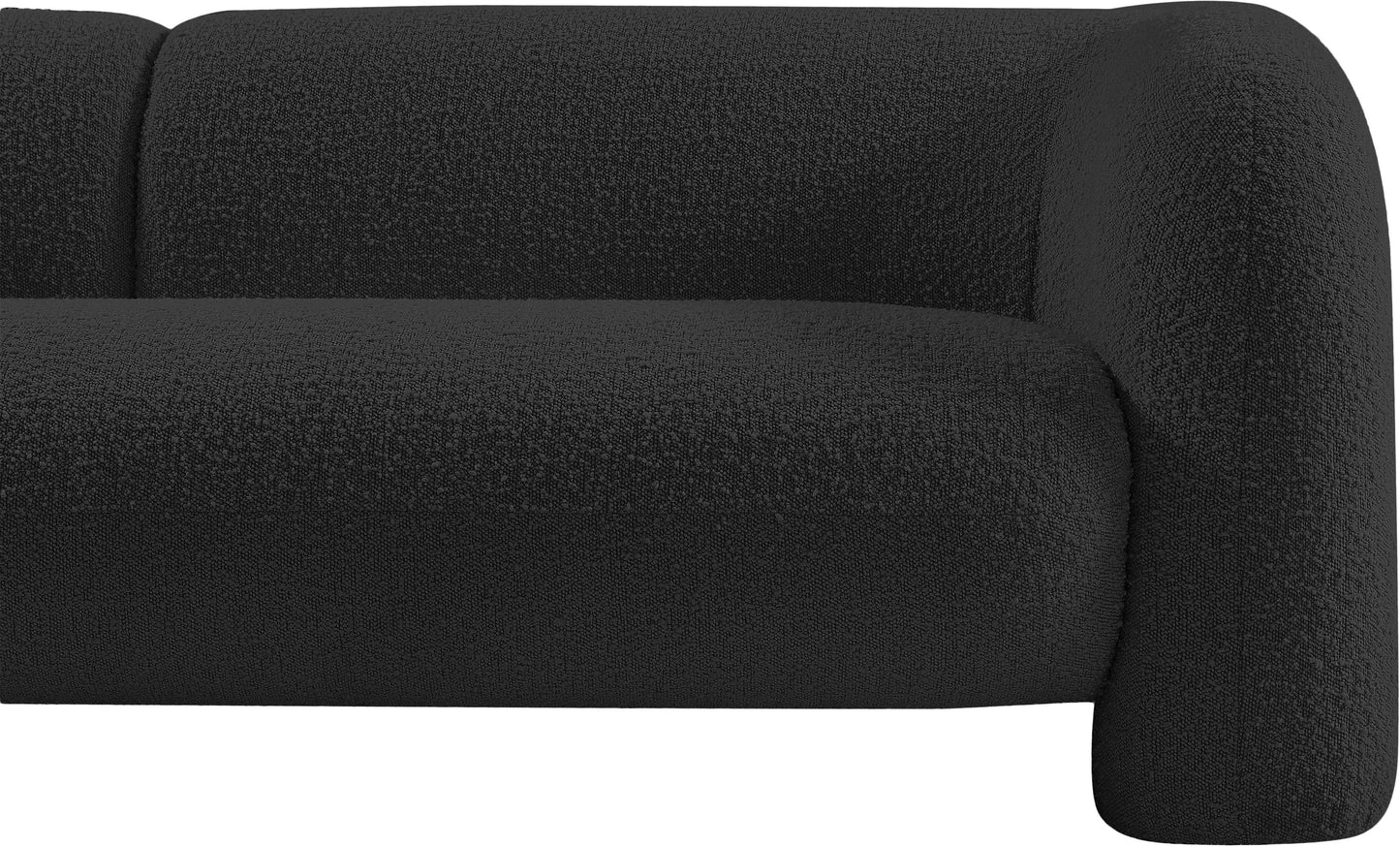 milo black boucle fabric loveseat l