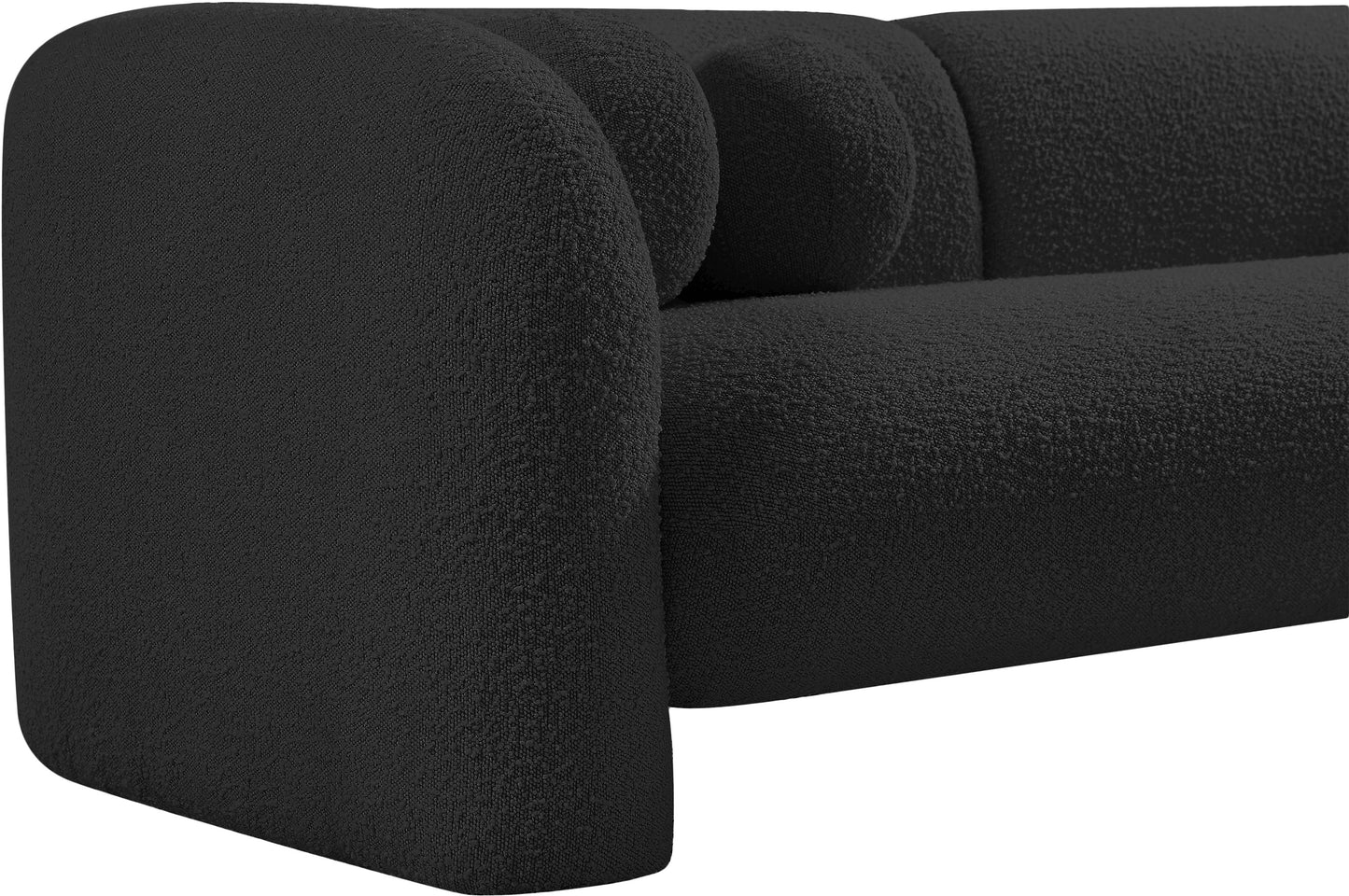 milo black boucle fabric loveseat l