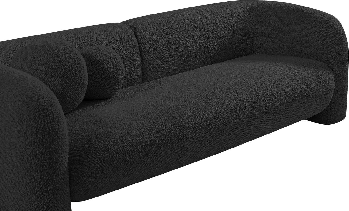 milo black boucle fabric loveseat l