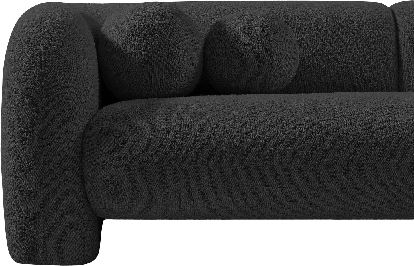 milo black boucle fabric loveseat l