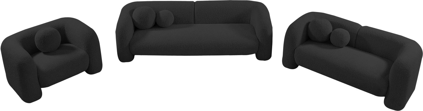 milo black boucle fabric loveseat l