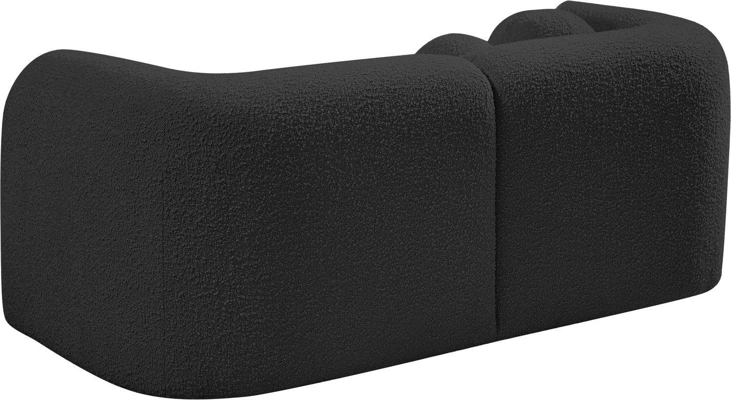 milo black boucle fabric loveseat l