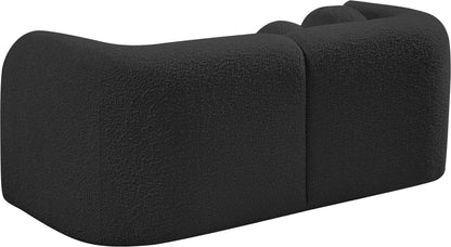 Milo Black Boucle Fabric Loveseat L