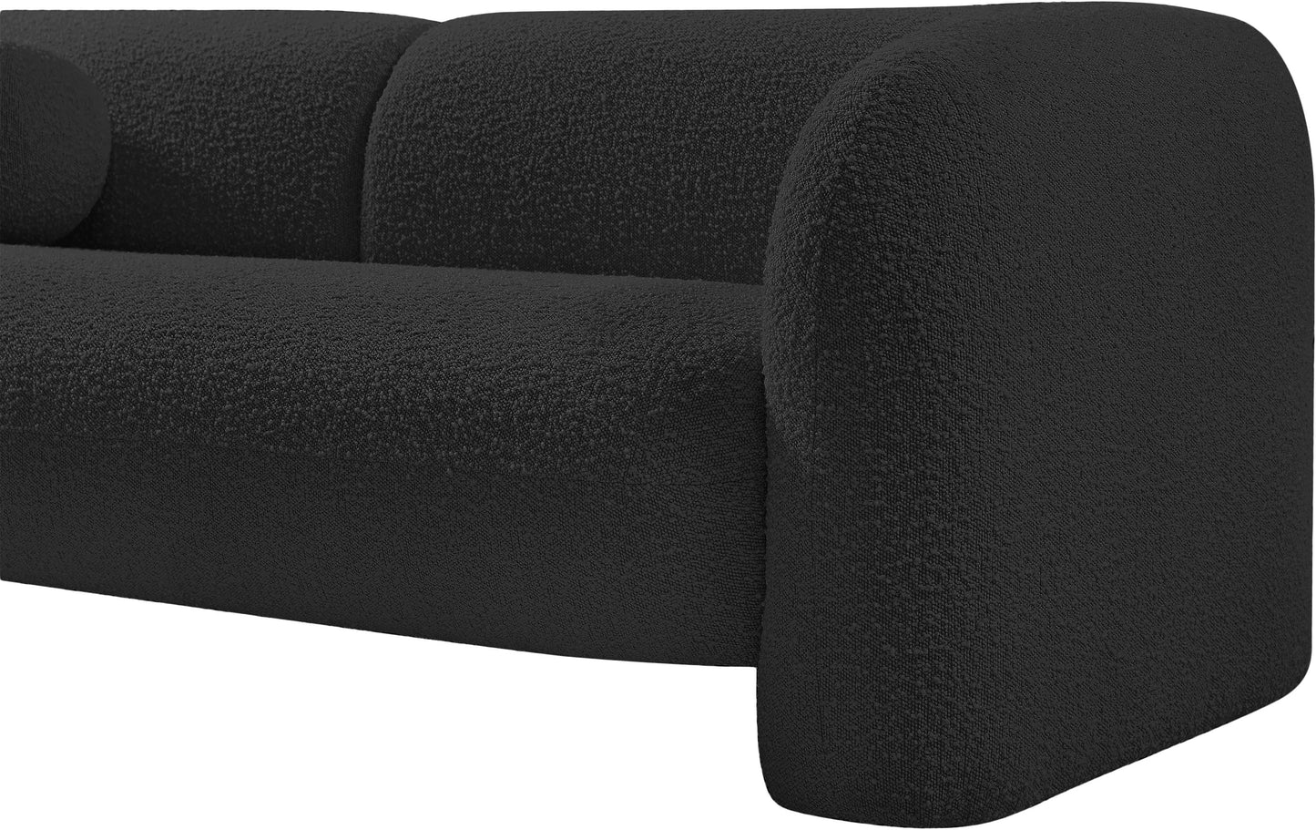 milo black boucle fabric loveseat l