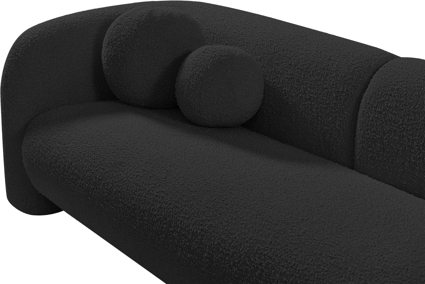 milo black boucle fabric loveseat l