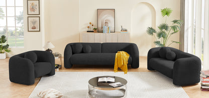 Milo Black Boucle Fabric Sofa S