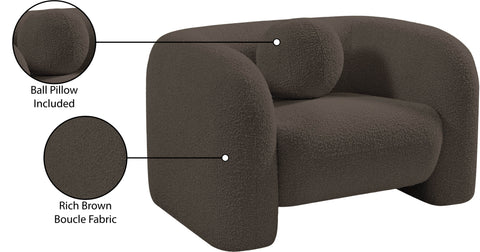 Veda Boucle Fabric Upholstered Chair, 1 Piece