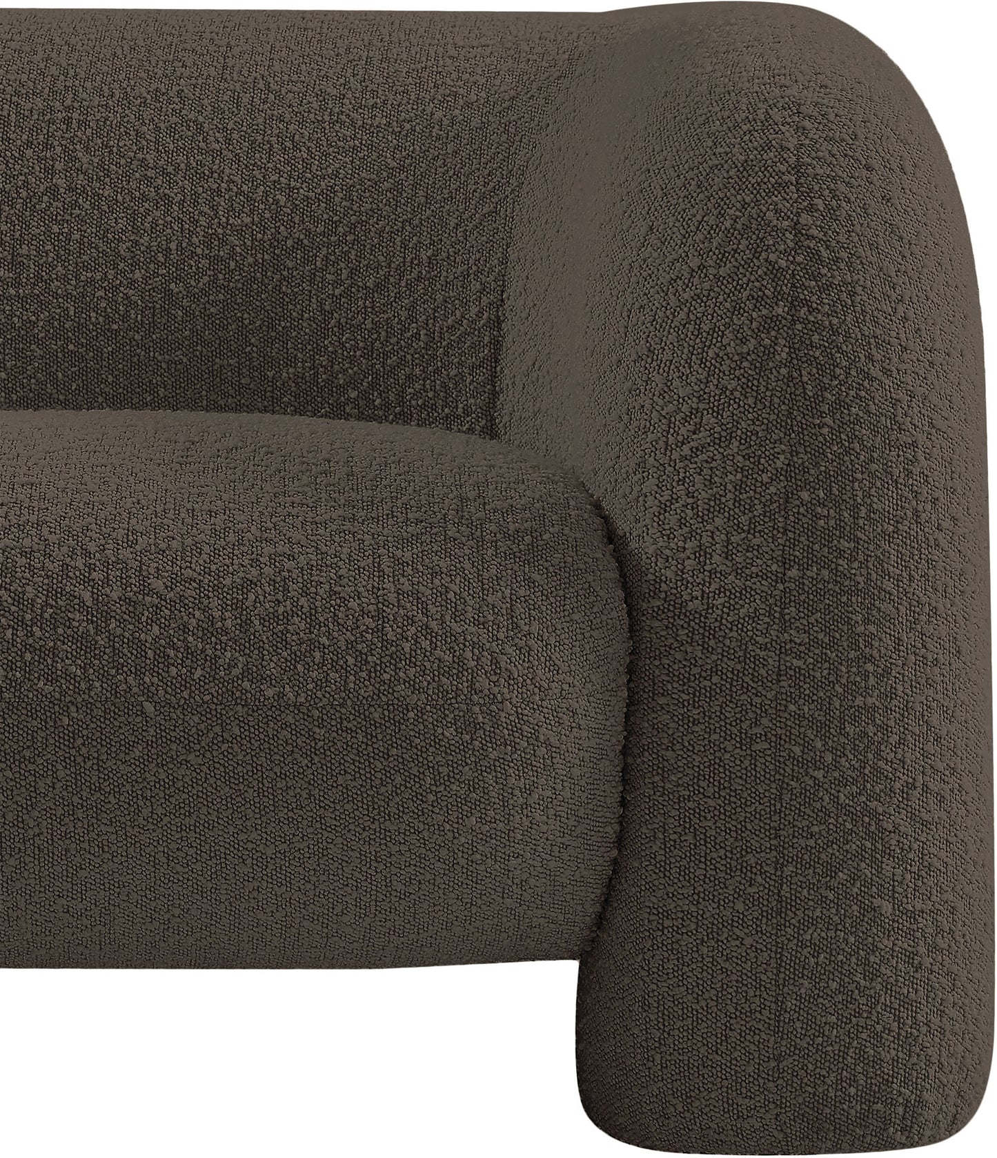 milo brown boucle fabric chair c