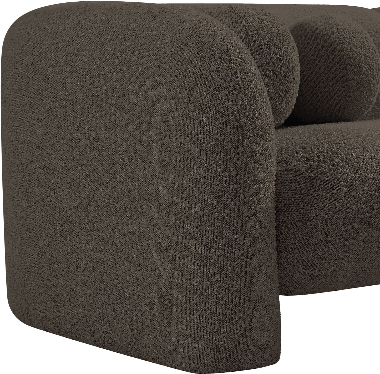 milo brown boucle fabric chair c