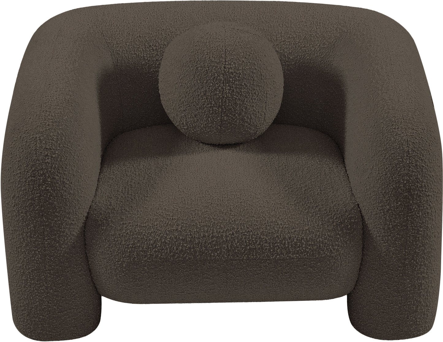 milo brown boucle fabric chair c