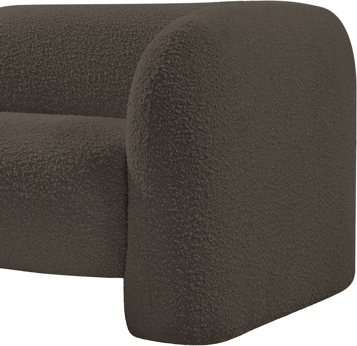 milo brown boucle fabric chair c