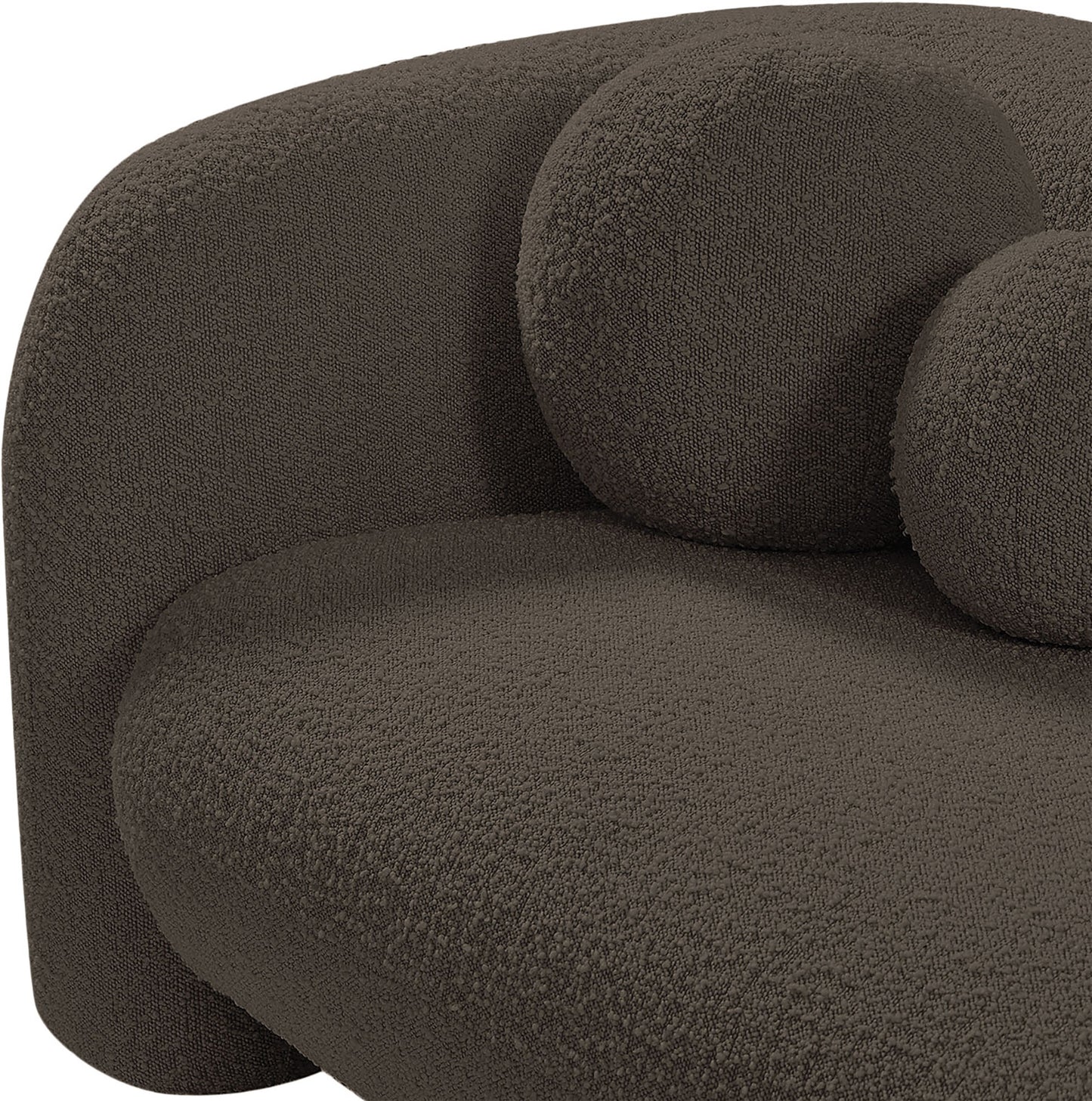 milo brown boucle fabric chair c