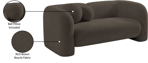 Veda 66" Boucle Fabric Upholstered Loveseat, 1 Piece