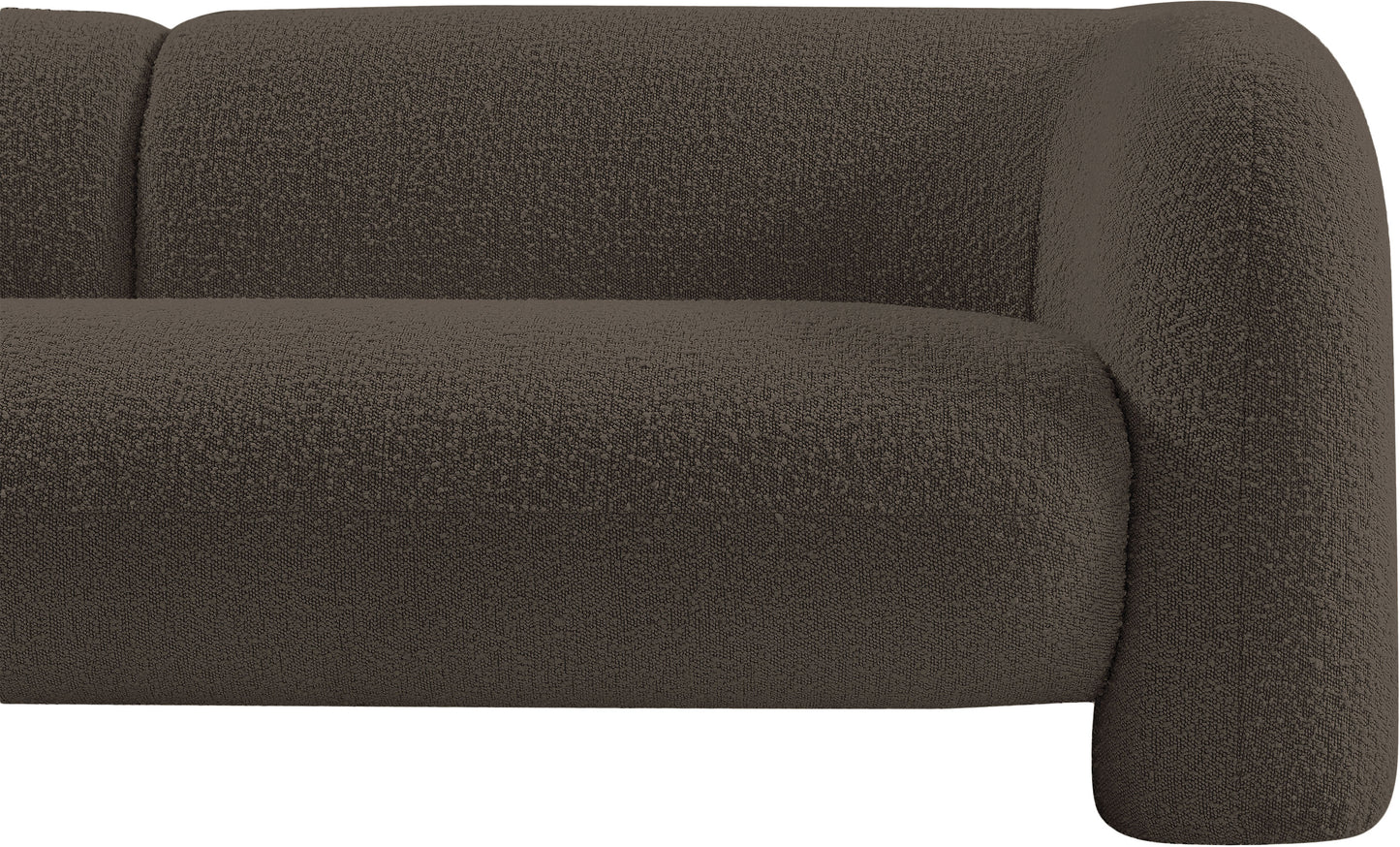 milo brown boucle fabric loveseat l