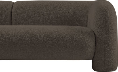 Milo Brown Boucle Fabric Loveseat L