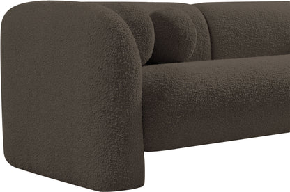 Milo Brown Boucle Fabric Loveseat L