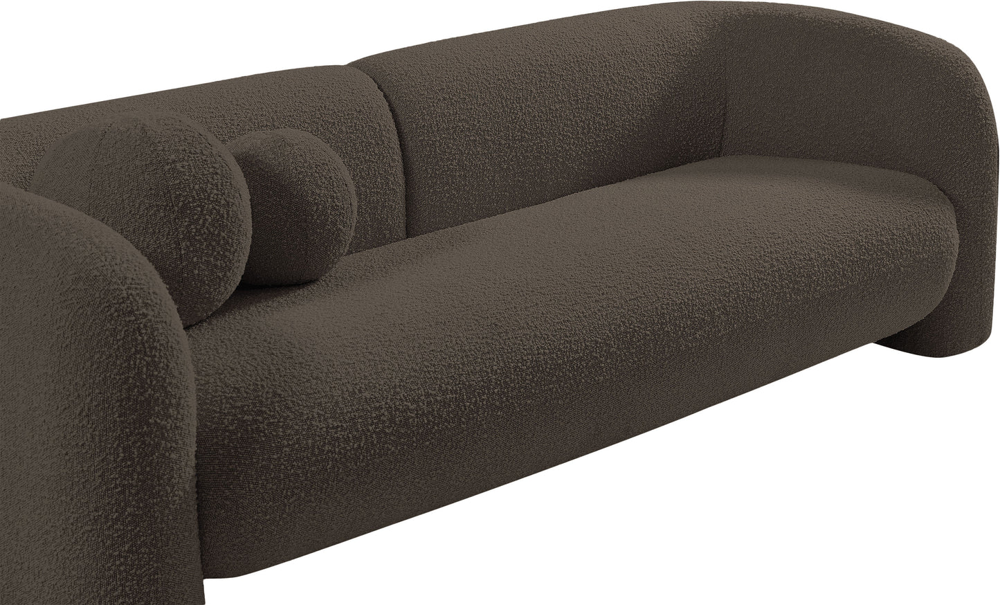 milo brown boucle fabric loveseat l