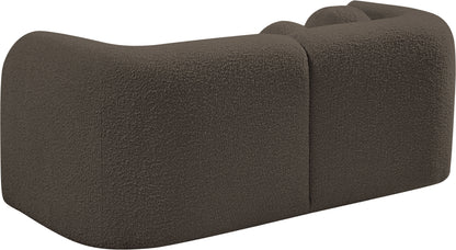 Milo Brown Boucle Fabric Loveseat L