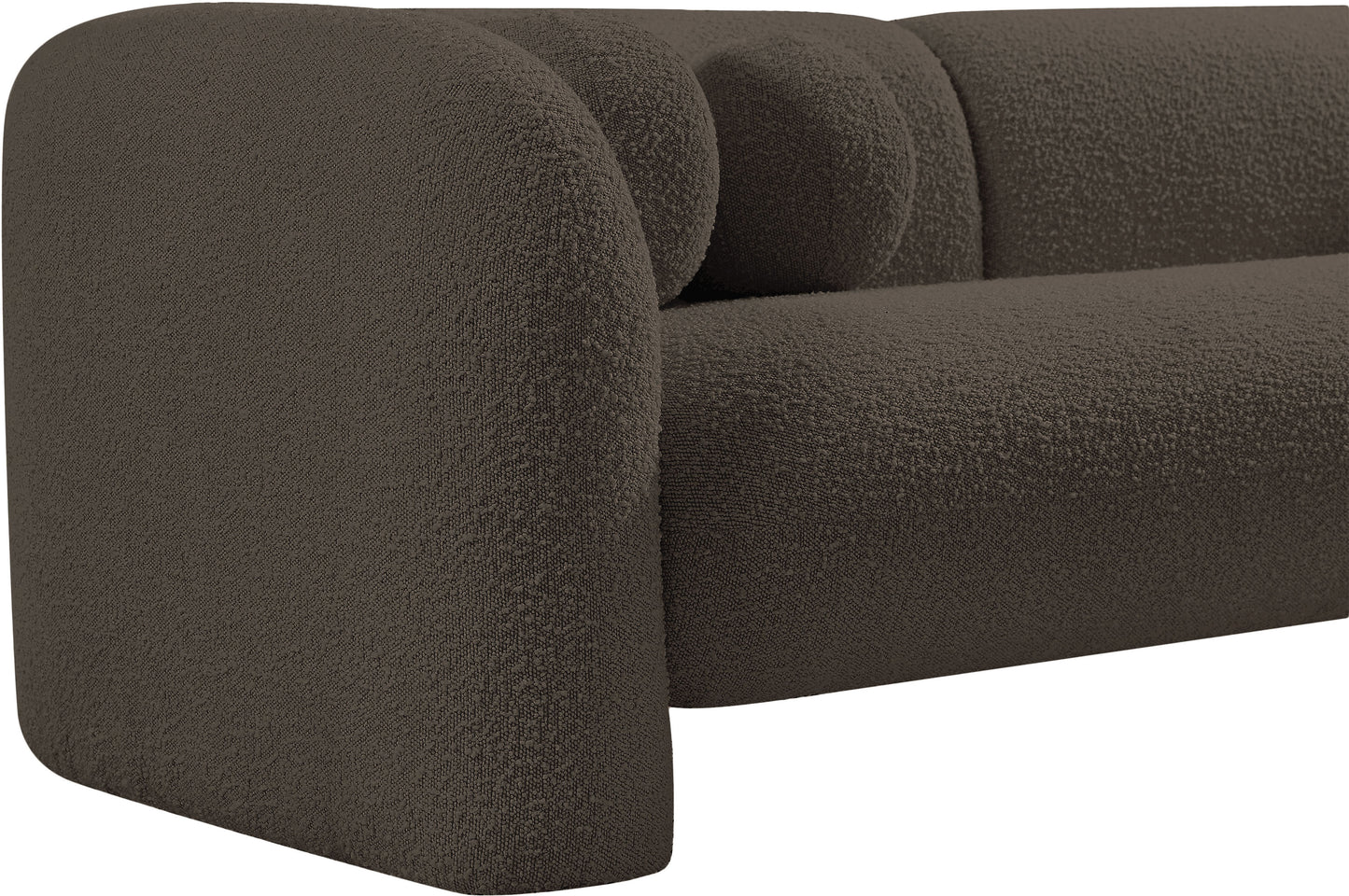 milo brown boucle fabric sofa s