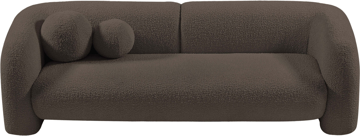 milo brown boucle fabric sofa s