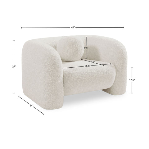 Milo Cream Boucle Fabric Chair C