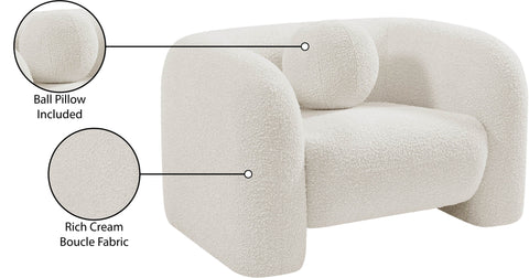 Veda Boucle Fabric Upholstered Chair, 1 Piece