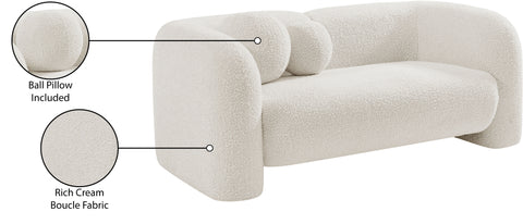 Veda 66" Boucle Fabric Upholstered Loveseat, 1 Piece